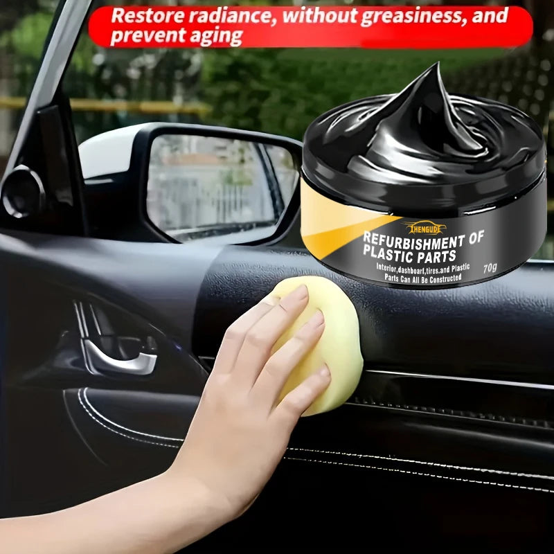 Car Plastic Repair Agent——Polishing Wax for Interior and Exterior Plastic, Scratch Repair and Anti-Aging Paste, Suitable for Tires