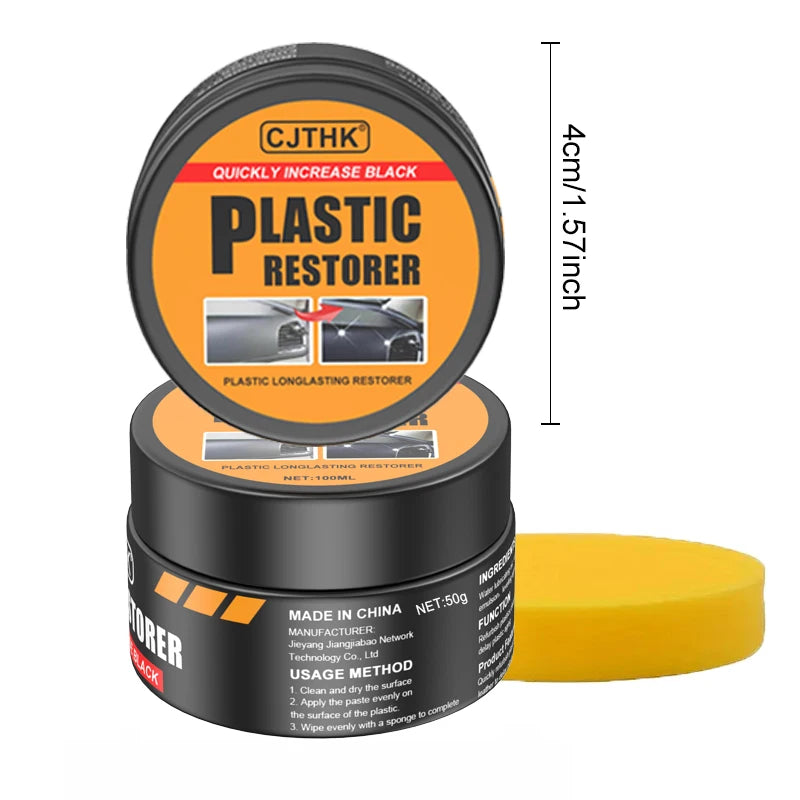 Car Plastic Repair Agent——Polishing Wax for Interior and Exterior Plastic, Scratch Repair and Anti-Aging Paste, Suitable for Tires
